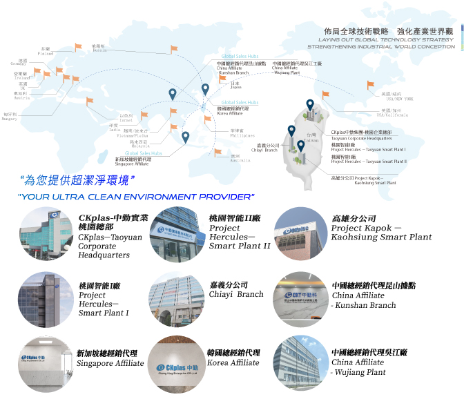 中勤實業股份有限公司全球營運據點