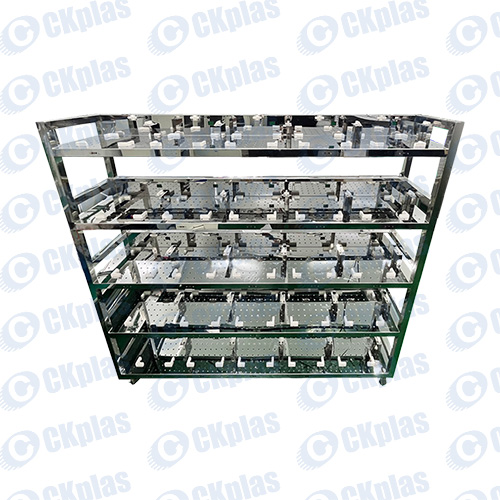 The RFID E-Rack electronic shelf is an RFID reading rack specifically designed for 8-inch OPEN BOX. It is compatible with 8-inch Wafer Shipping Box and Wafer Storage Box. It can automatically read RFID and record data for each slot, which can be queried through the human-machine interface.