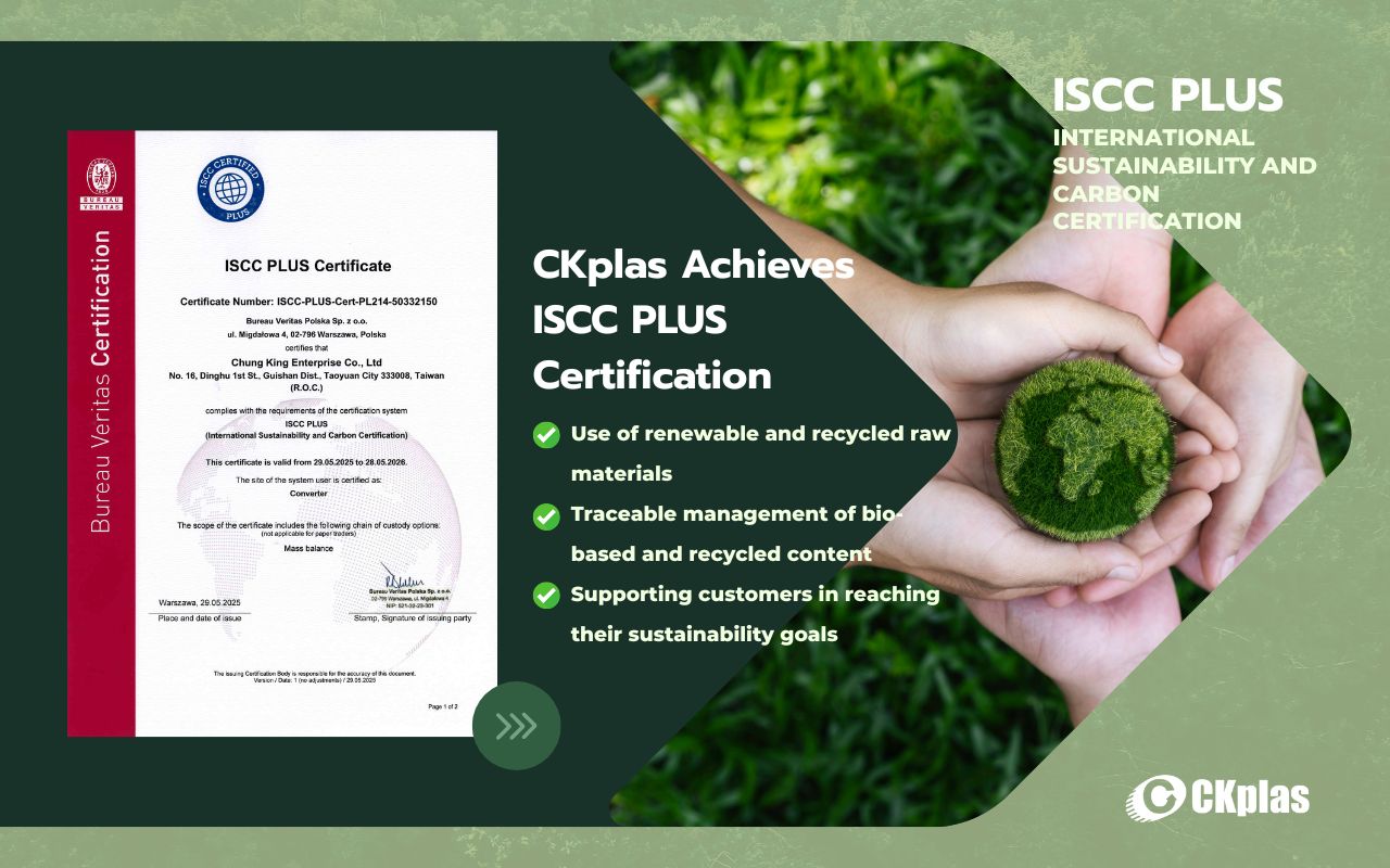 CKplas Achieves ISCC PLUS Certification