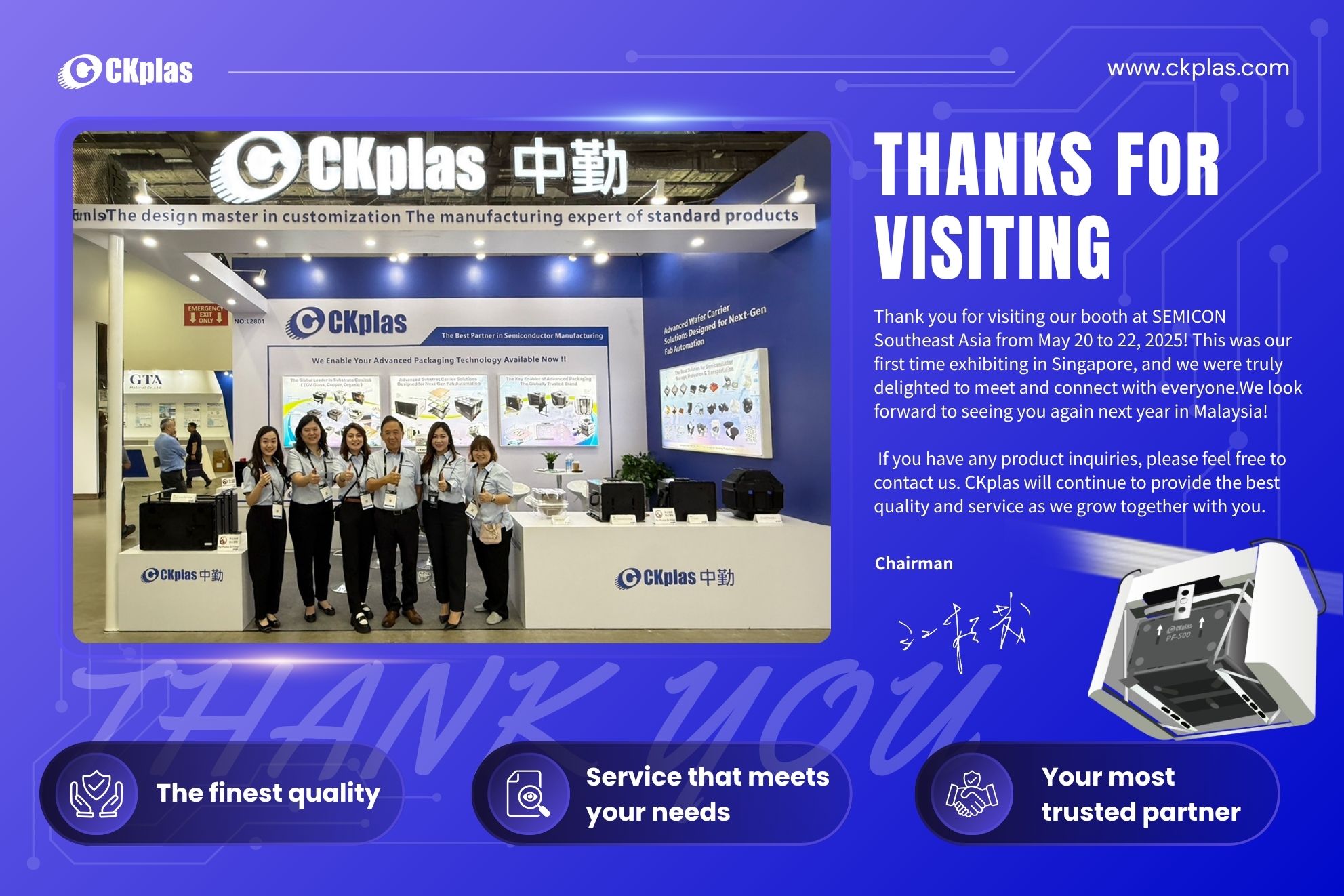CKplas SEMICON SOUTHEAST ASIA 2025 Event Highlights